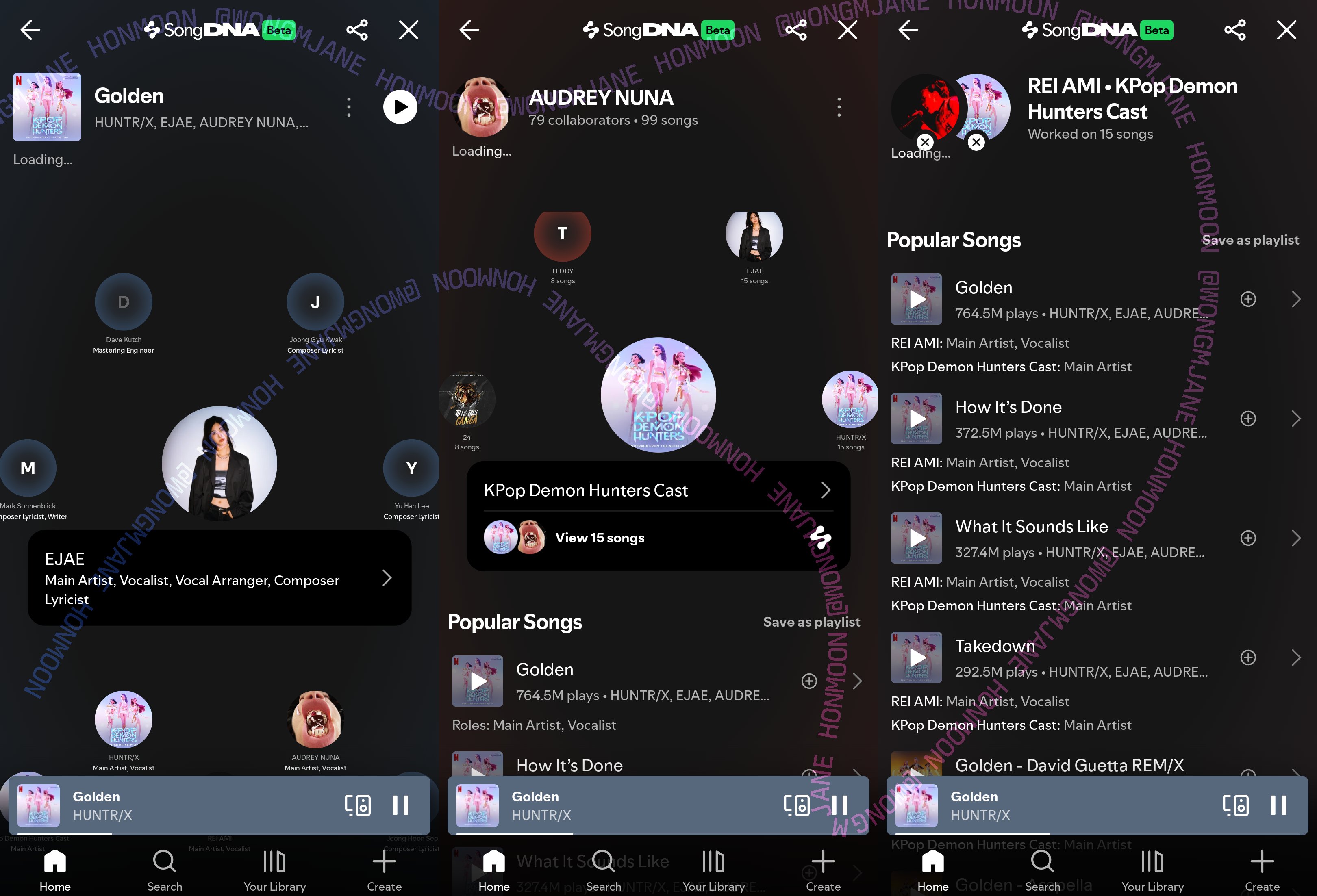 Screenshot showing Spotify's unannounced SongDNA feature