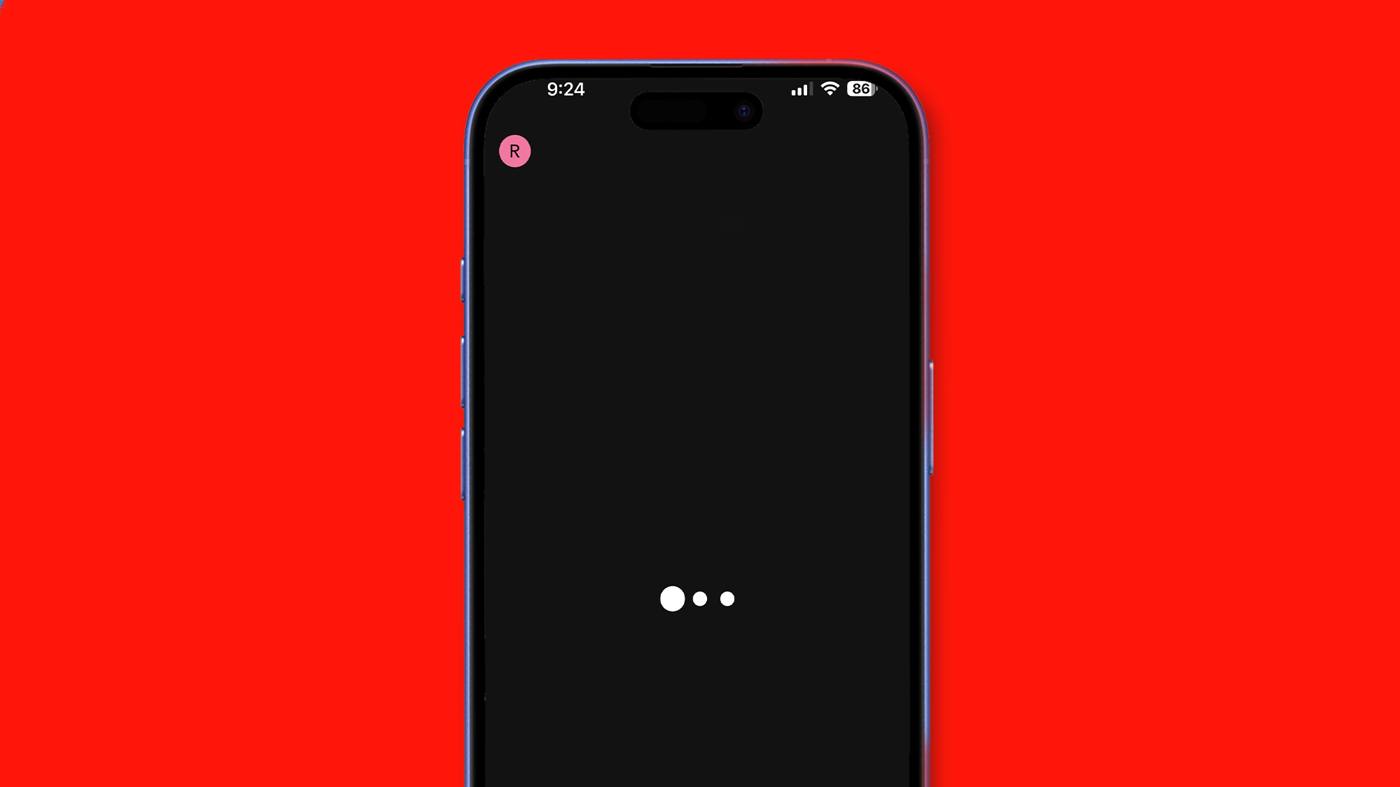 A phone on a red background showing an error message