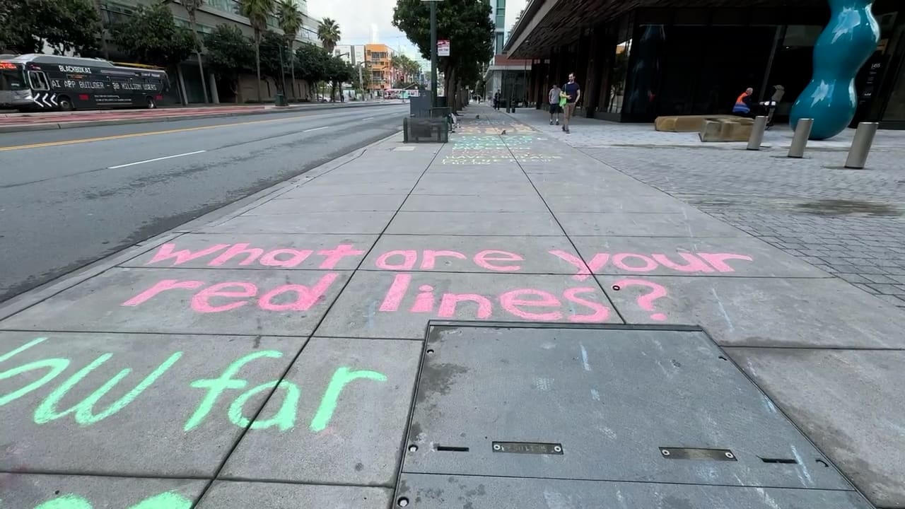 'What are your red lines?' Activists' chalk appeals to OpenAI employees in wake of Pentagon deal