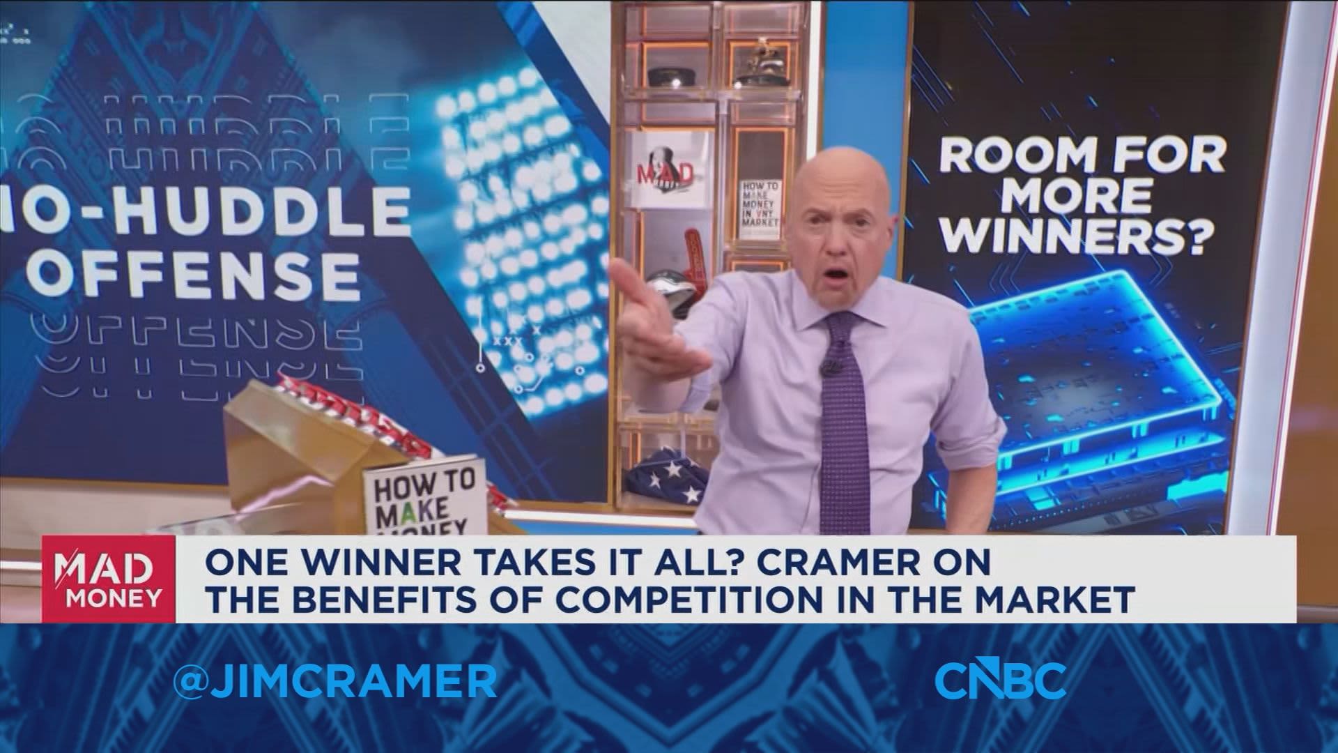 The best stocks are often ones that have plenty of competition, says Jim Cramer