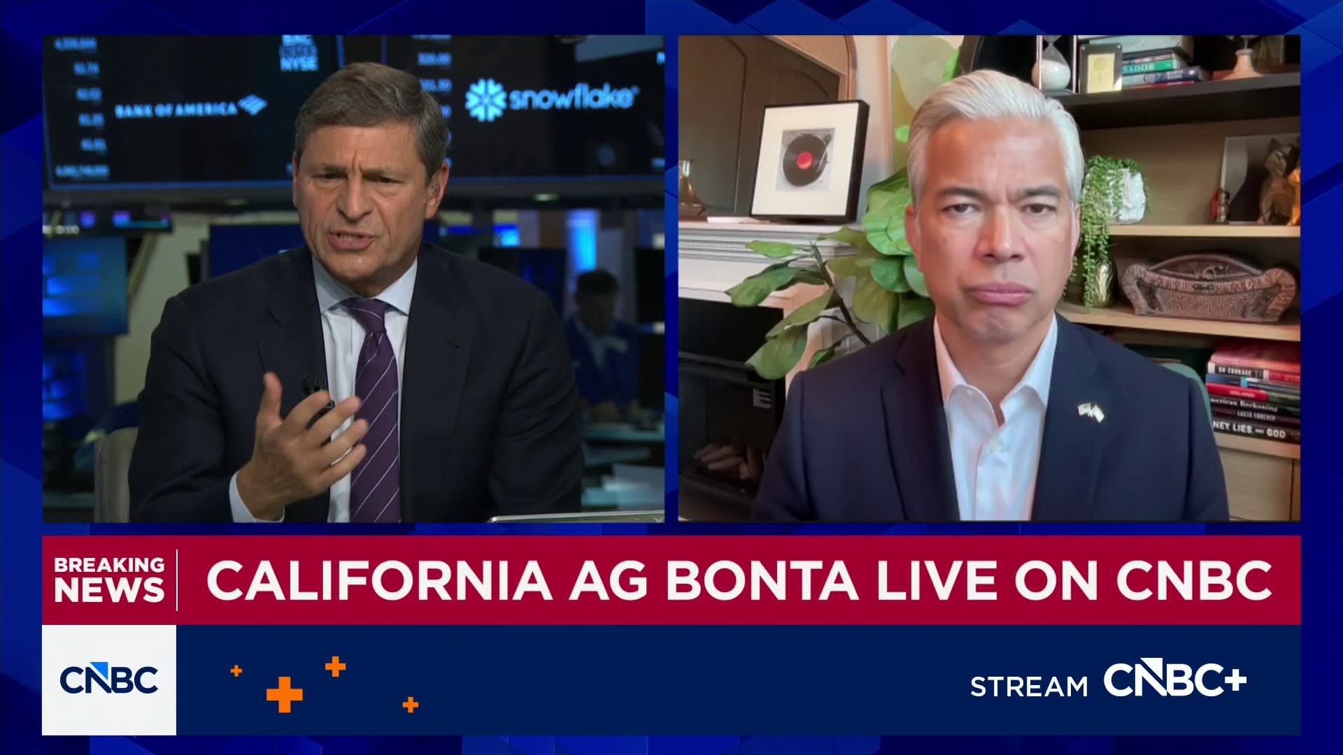Watch CNBC's full interview with California AG Rob Bonta