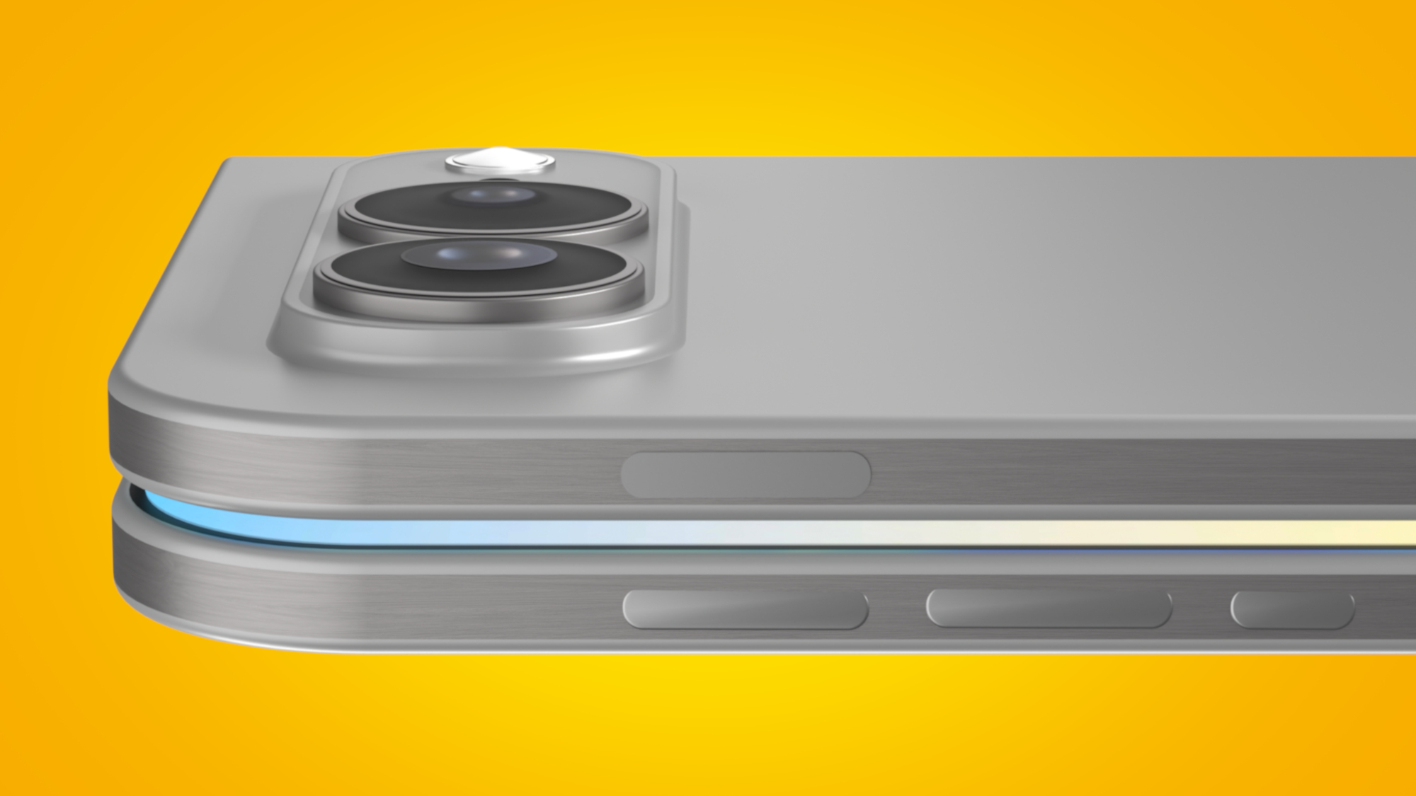 iPhone Ultra concept image on a yellow background